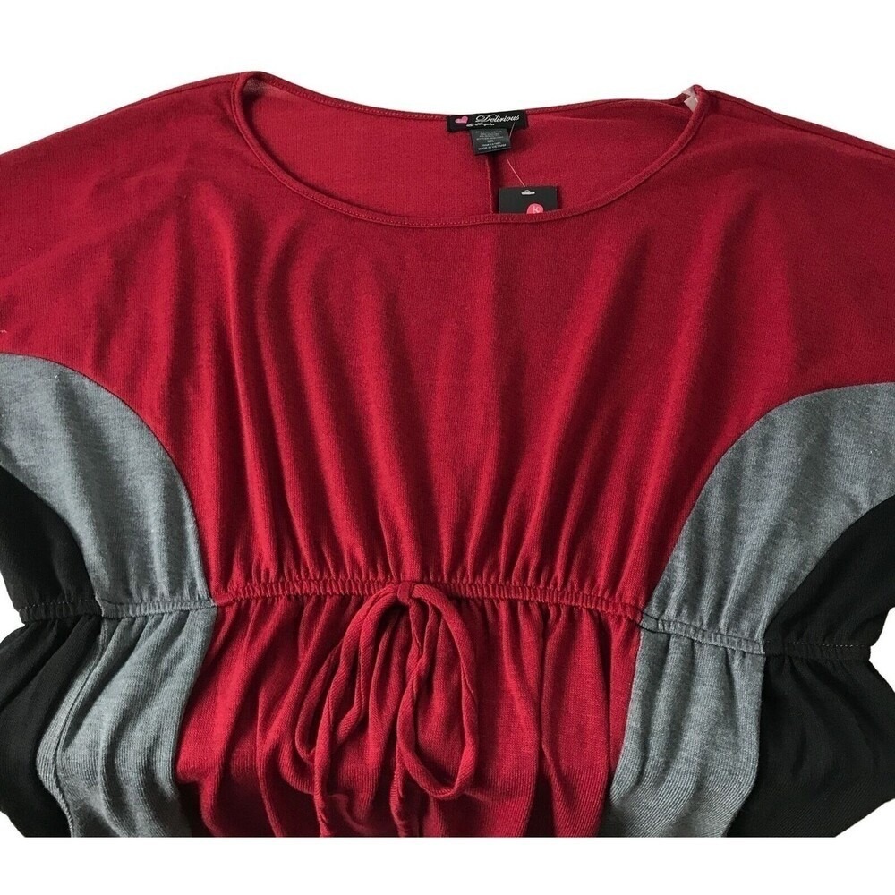 2X Womens Love Delirious Los Angeles Colorblock Red, Black And Gray Dress - Picture 5 of 12